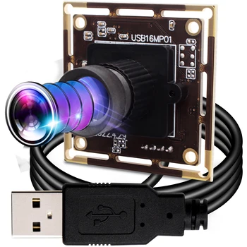 ELP USB Камера 16MP IMX298 Ръчно Фиксиран Фокус 16-Мегапикселов Plug-in HD Камера за Windows, Android, Linux, Mac