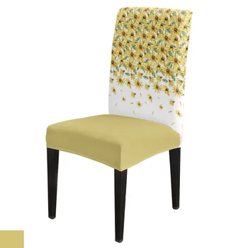 Жълти Цветя Маргаритки, калъф за стола, кухненски седалката, седалка за масата за хранене столове, Гъвкави калъфи за банкет, Хотел, къща