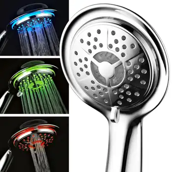 Ръчен душ с led Подсветка и технология Air LED Turbo-Дюзи за увеличаване на натиска на Ducha душ Душ маркуч Duchas inteligentes para baño