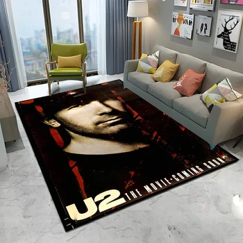 U2 Rock Bang Bono Подложка за 3D Печат, Килим килим за Хол, Детска Спалня, Диван, Килим, за Декорация, Детски Нескользящий Подложка За Пода