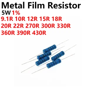 25ШТ 5 W Метален филмът резистор 1R 10R R 4,7 3,3 R 22R 24R 30R 33R 47R 68R 100R 220R 200R 330R 470R 680R 1K 10K 4,7 K K 470K -1M 1%