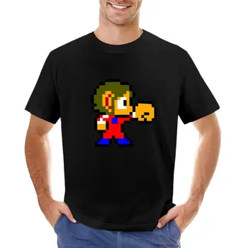 Тениска с Алекс Киддом, однотонная тениска, летни дрехи, тениски, мъжки тениска, къси мъжки ризи с дълъг ръкав
