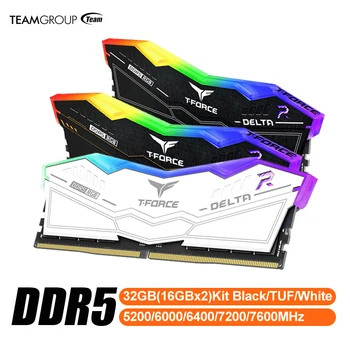 TEAMGROUP T-Force Delta RGB DDR5 Ram 2x16GB 5200 6000 6400 7200 7600 Mhz Тенис на Модул памет Ram за чипсет серия 600 700
