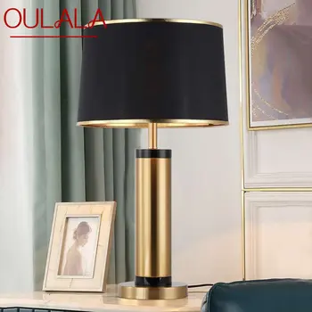 OULALA Модерна Настолна Лампа Черното Злато LED Реколта Креативна Проста Нощно Шкафче за Дома, Хол, Спалня
