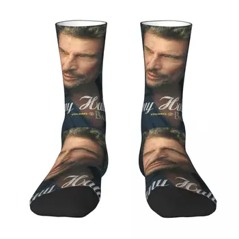 Чорапи Johnny Hallyday, абсорбиращи потта чорапи в стил харадзюку, всесезонни чорапи, аксесоари за мъжки, Женски коледни подаръци