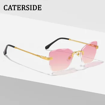 CATERSIDE Луксозни Дамски слънчеви очила с кошачьим око, Новост 2023, Дамски слънчеви очила от висококачествена сплав, ретро Реколта градиентные очила, Oculos