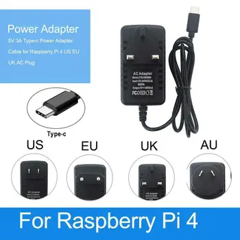 Захранващ кабел поколение Raspberry Pi 4B 5V 3A Type-c Адаптер за захранване, адаптери за променлив/постоянен ток Raspberry За управление на захранването
