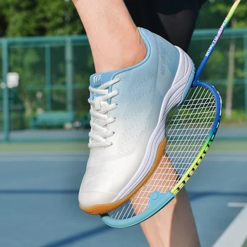 Професионална Унисекс обувки за бадминтон небесносин, Мъжки маратонки за волейбол-Голям размер 35-46, нескользящие тенис обувки за фитнес M520