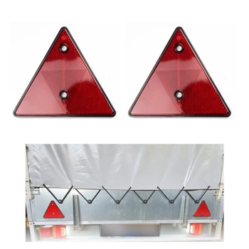 Червени Ремарке с ТРИЪГЪЛЕН рефлектор Светлоотразителни Триъгълници за Багажник врата на Задните предупредителни рефлектори са Подходящи за камиони Tracto