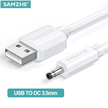 SAMZHE Кабел за зареждане от USB до постоянен ток 3.5 мм USB Мъжки към конектора 3,5 Jack 5 За Захранване на Зарядно Устройство Адаптер за USB хъб, захранващ Кабел