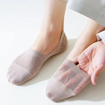 Летни Мъжки чорапи-чехли, - тънки дишащи невидими чорапи без показване, Мъжки обикновена нескользящие силиконови чорапи с дълбоко деколте