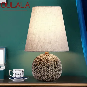 Настолна лампа с димер TYLA, Модерна и креативна керамична лампа, Декоративна за дома, Нощна