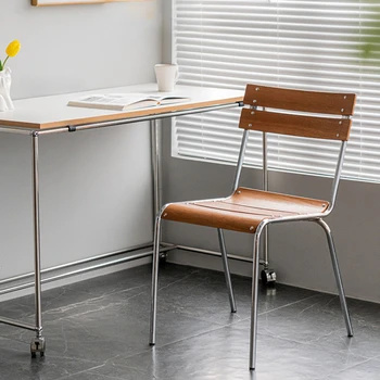 Ретро Iron Кухненски стол С Извита облегалка, маса за Хранене, Стол С Широка Седалка, Компютърен стол, Гъвкав изключително практични мебели за всекидневната