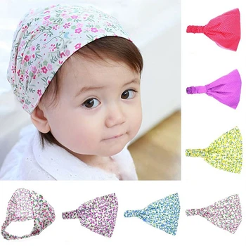 Еластичната детска превръзка на главата с принтом, Аксесоари за шалове за новородени, Хиджаб за мама, Бебешки Кърпи с цветен модел, Детски шапки, шапки