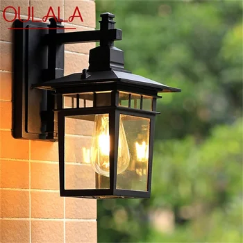 Стенен лампа TYLA Outdoor LED Classic Retro Black Light Sconces Декоративен Водоустойчив за Домашно Пътеката