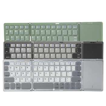 Преносима Трехстворчатая клавиатура със сензорен панел, Ляв и десен бутон, пътна клавиатура за компютри WIN iOS, Android, tablet PC